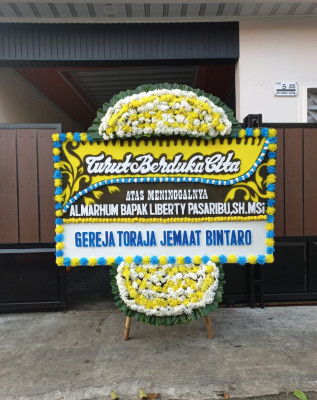 Papan Bunga Duka di Damai Bahagia